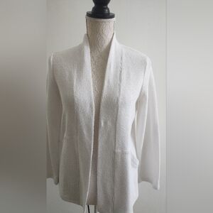 Eileen Fisher Cream Textured Cardigan